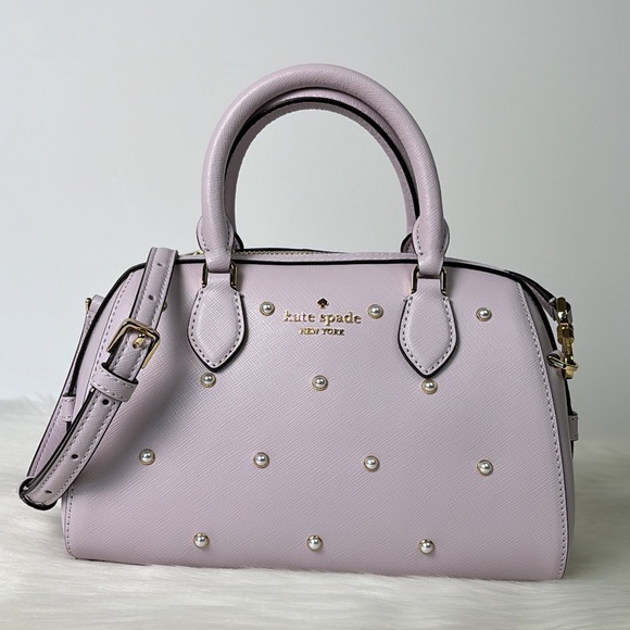 NWT💃Kate Spade Madison Studded Faux Pearls Duffle Crossbody Purse Bag - Picture 6 of 12